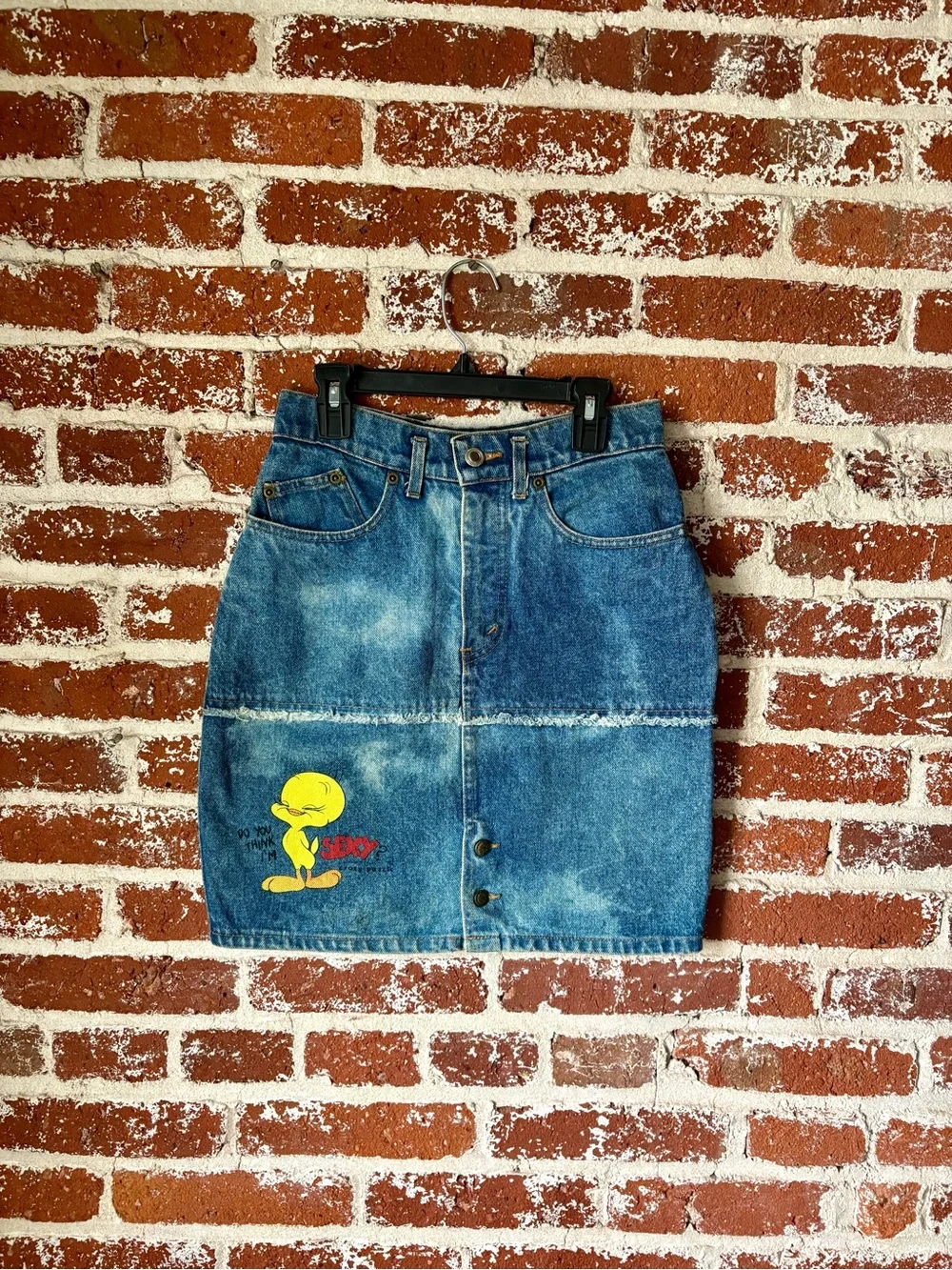 Vintage 90s Tweety Bird Denim Skirt